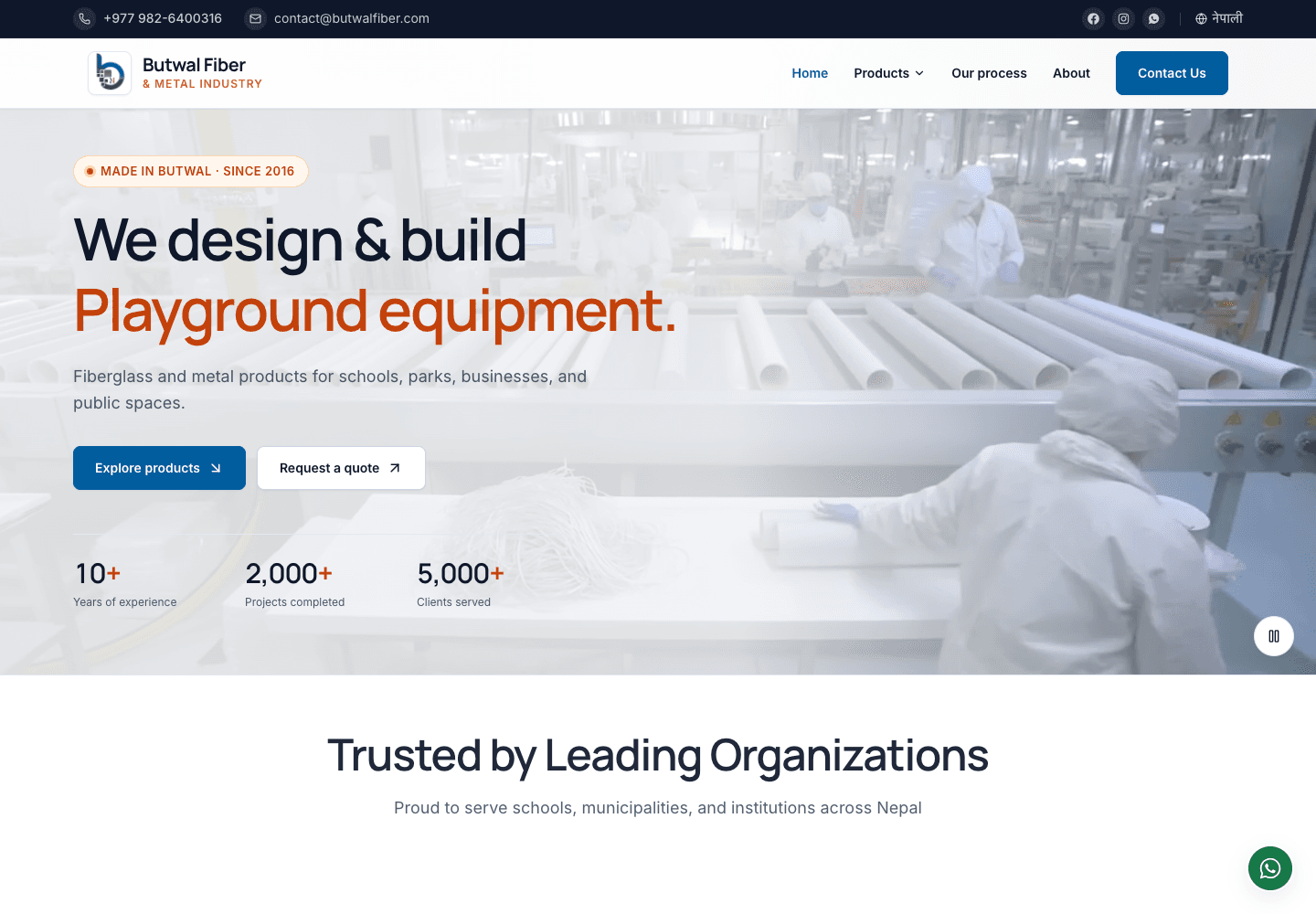 Butwal Fiber homepage design